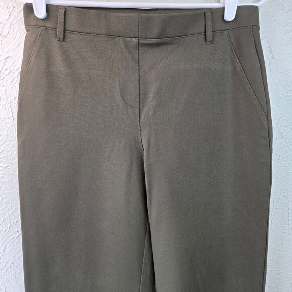 Quince Ponte Stretch Pants M Dark Green Straight Leg Minimalist Pull On Trousers - Picture 3 of 13